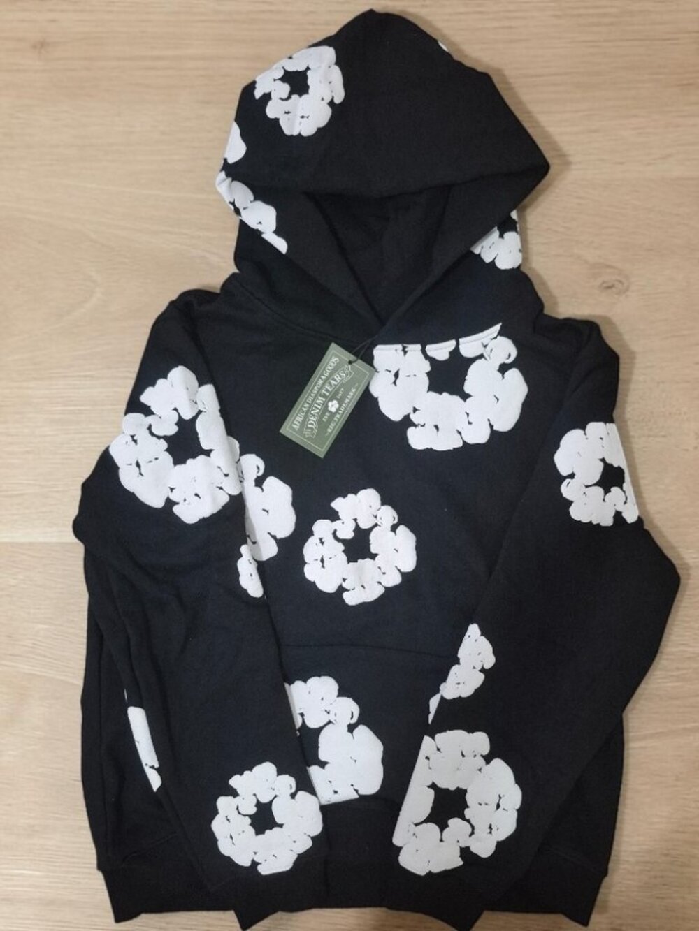 Black Cotton Wreath Denim Tears Hoodie Size (M)